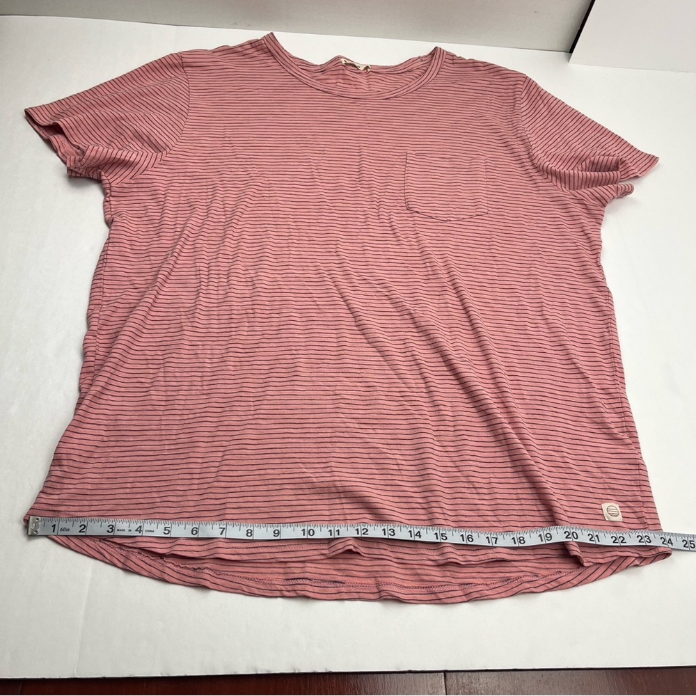 Marine Layer Pink Black Pinstripe‎ Pocket Short Sleeve Shirt Mens XXL *TINY FLAW - Picture 7 of 10